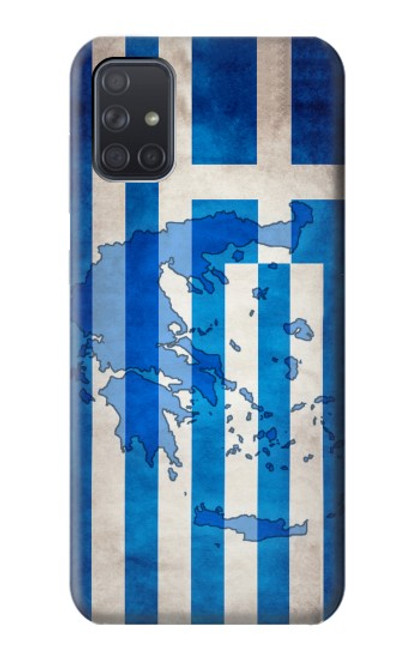 S2970 ギリシャサッカー Greece Map Football Soccer Flag Samsung Galaxy A71 5G バックケース、フリップケース・カバー