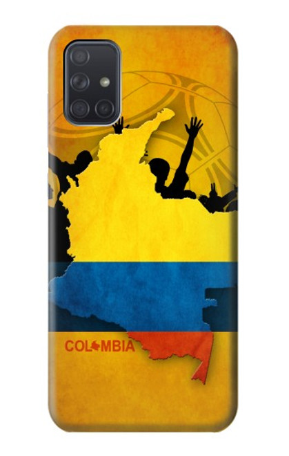 S2996 コロンビアサッカー Colombia Football Soccer Map Flag Samsung Galaxy A71 5G バックケース、フリップケース・カバー