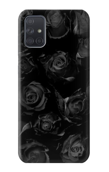 S3153 黒バラ Black Roses Samsung Galaxy A71 5G バックケース、フリップケース・カバー