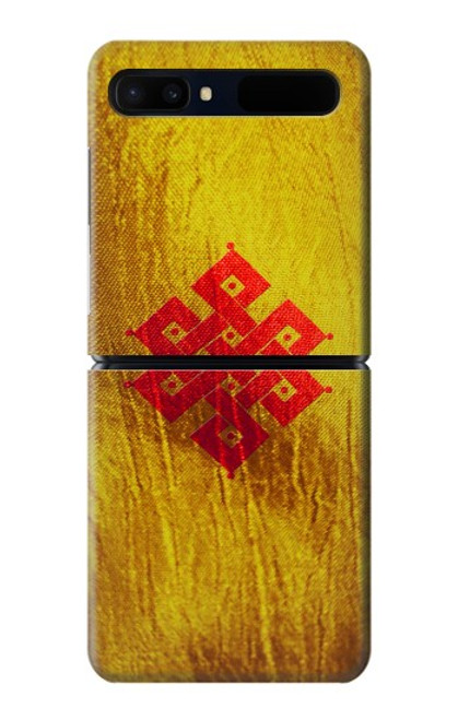S2318 永遠の結び目ユニティ仏教 Eternal Knot Unity Buddhist Spiritual Meditation Sign Samsung Galaxy Z Flip 5G バックケース、フリップケース・カバー