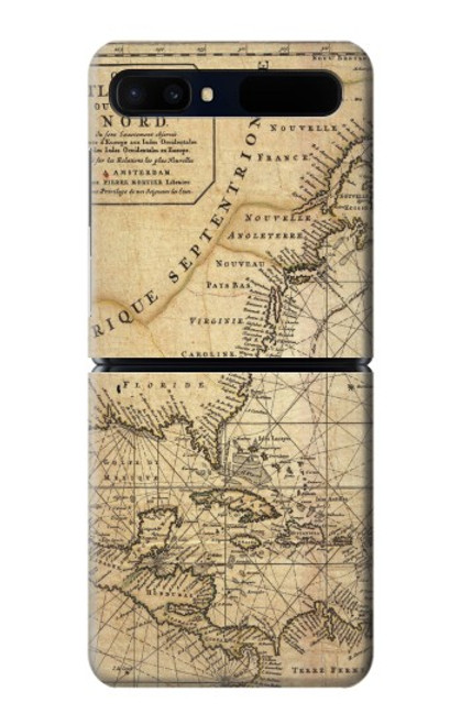 S2506 探検北アメリカ地図 Exploration North America Map Samsung Galaxy Z Flip 5G バックケース、フリップケース・カバー