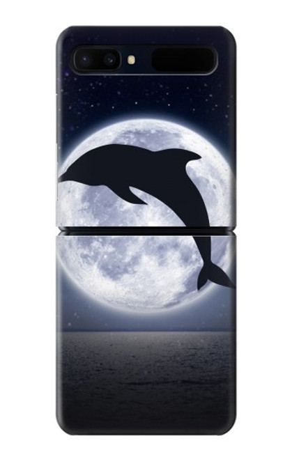 S3510 ドルフィン Dolphin Moon Night Samsung Galaxy Z Flip 5G バックケース、フリップケース・カバー
