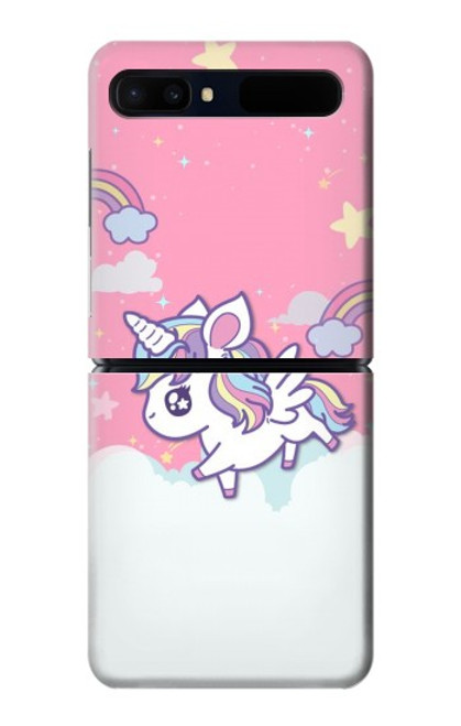 S3518 ユニコーン漫画 Unicorn Cartoon Samsung Galaxy Z Flip 5G バックケース、フリップケース・カバー