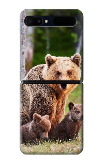 S3558 くまの家族 Bear Family Samsung Galaxy Z Flip 5G バックケース、フリップケース・カバー