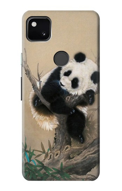 S2210 パンダふわふわアートの絵画 Panda Fluffy Art Painting Google Pixel 4a バックケース、フリップケース・カバー