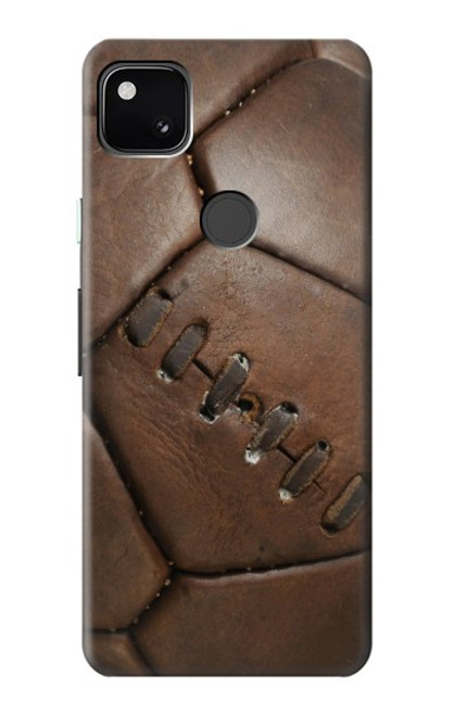 S2661 ヴィンテージレザーサッカーグラフィックプリント Vintage Soccer Football Graphic Google Pixel 4a バックケース、フリップケース・カバー