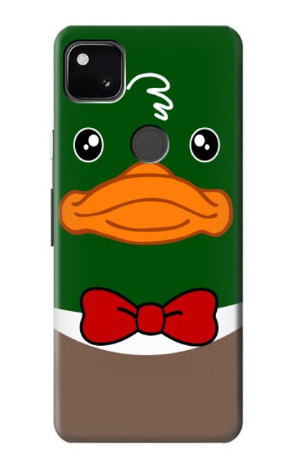 S2762 マガモ タキシード 漫画 Green Head Mallard Duck Tuxedo Cartoon Google Pixel 4a バックケース、フリップケース・カバー