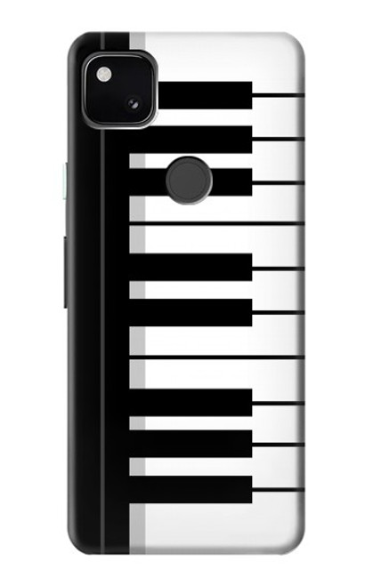 S3078 黒と白のピアノキーボード Black and White Piano Keyboard Google Pixel 4a バックケース、フリップケース・カバー