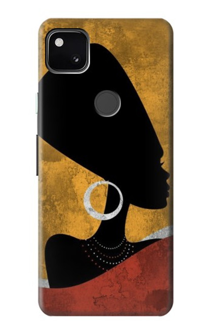S3453 アフリカの女王ネフェルティティ African Queen Nefertiti Silhouette Google Pixel 4a バックケース、フリップケース・カバー