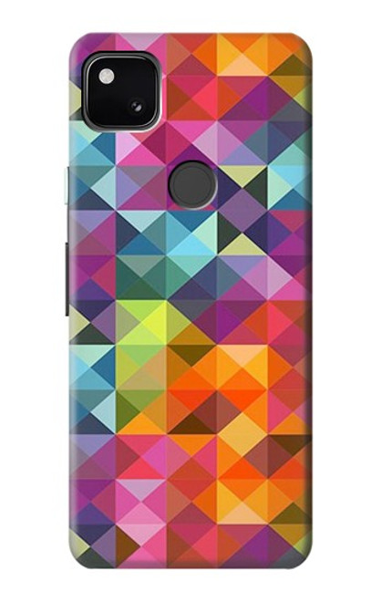 S3477 抽象的なダイヤモンドパターン Abstract Diamond Pattern Google Pixel 4a バックケース、フリップケース・カバー