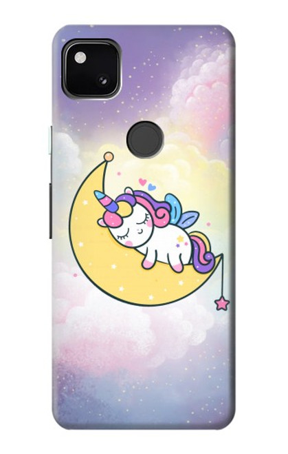 S3485 かわいい眠りユニコーン Cute Unicorn Sleep Google Pixel 4a バックケース、フリップケース・カバー