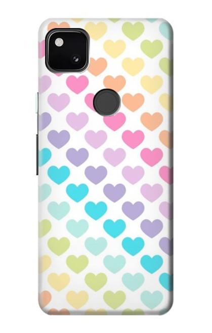 S3499 カラフルなハート柄 Colorful Heart Pattern Google Pixel 4a バックケース、フリップケース・カバー