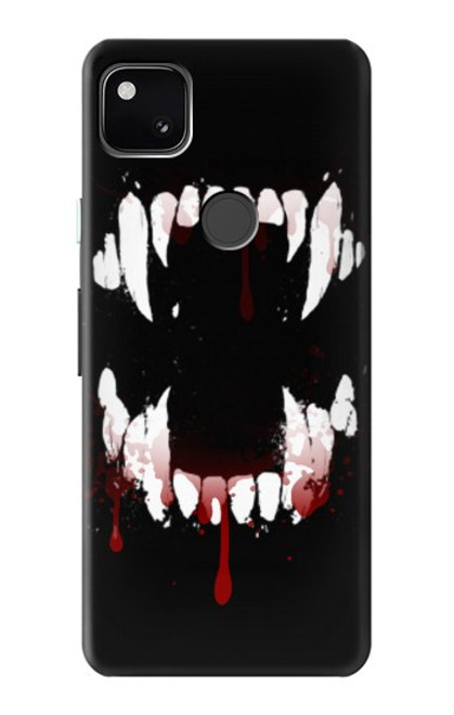 S3527 吸血鬼の歯 Vampire Teeth Bloodstain Google Pixel 4a バックケース、フリップケース・カバー