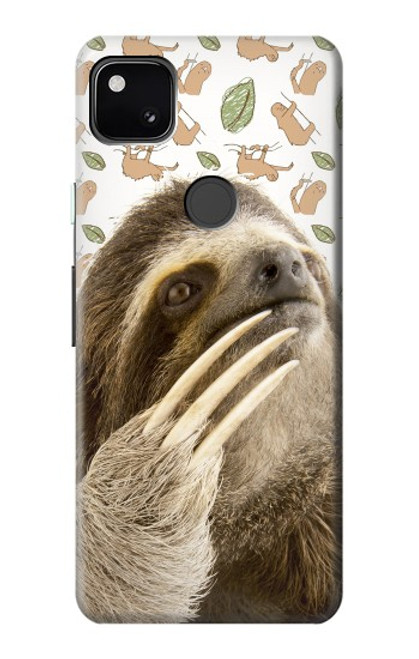 S3559 ナマケモノ Sloth Pattern Google Pixel 4a バックケース、フリップケース・カバー