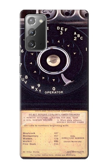 S0086 ヴィンテージ 公衆電話 Payphone Vintage Samsung Galaxy Note 20 バックケース、フリップケース・カバー