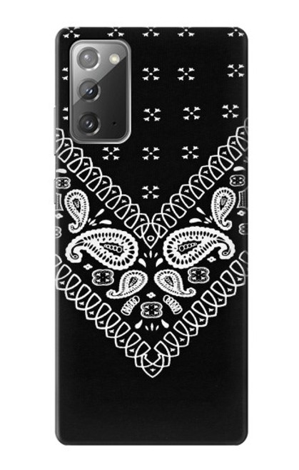 S3363 黒バンダナ Bandana Black Pattern Samsung Galaxy Note 20 バックケース、フリップケース・カバー