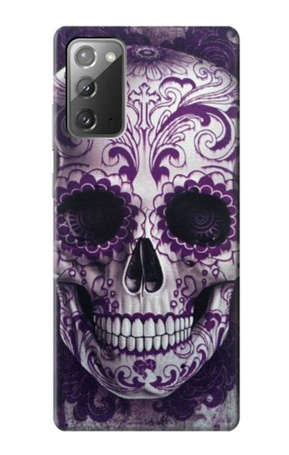 S3582 紫の頭蓋骨 Purple Sugar Skull Samsung Galaxy Note 20 バックケース、フリップケース・カバー
