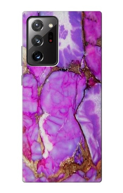 S2907 パープルターコイズ宝石グラフィックプリント Purple Turquoise Stone Samsung Galaxy Note 20 Ultra, Ultra 5G バックケース、フリップケース・カバー
