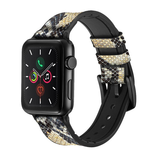 CA0412 スネークスキンテクスチャグラフィックプリント Snake Skin Texture Graphic Printed レザーシリコンApple Watchバンド アップルウォッチ バンド