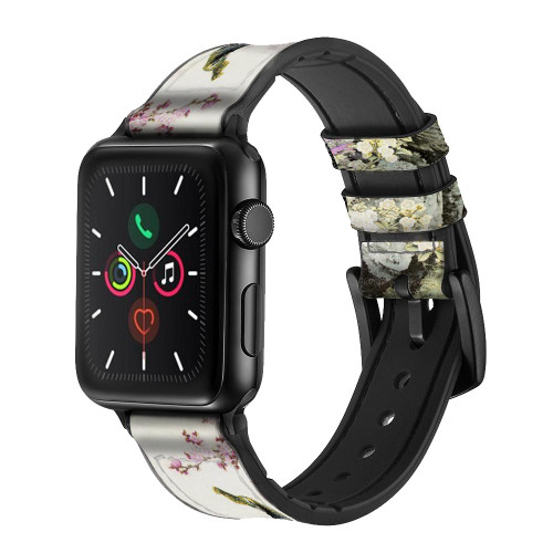 CA0436 ピーコック中国の絵画 Peacock Chinese Brush Painting レザーシリコンApple Watchバンド アップルウォッチ バンド