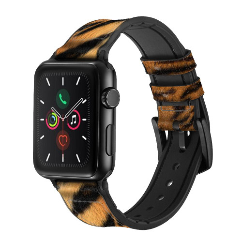 CA0528 虎のストライプグラフィックプリント Tiger Stripes Graphic Printed レザーシリコンApple Watchバンド アップルウォッチ バンド