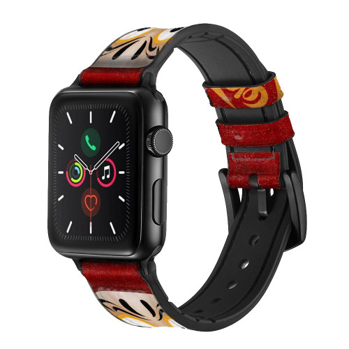 CA0542 ダルマ Japan Good Luck Daruma Doll レザーシリコンApple Watchバンド アップルウォッチ バンド