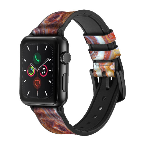 CA0546 大理石グラフィック Colored Marble Texture Printed レザーシリコンApple Watchバンド アップルウォッチ バンド