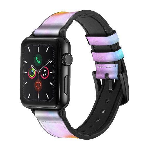 CA0565 レインボーユニコーンパステル Rainbow Unicorn Pastel Sky レザーシリコンApple Watchバンド アップルウォッチ バンド