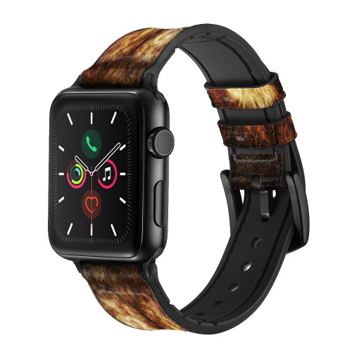 CA0601 ライオン Lion レザーシリコンApple Watchバンド アップルウォッチ バンド