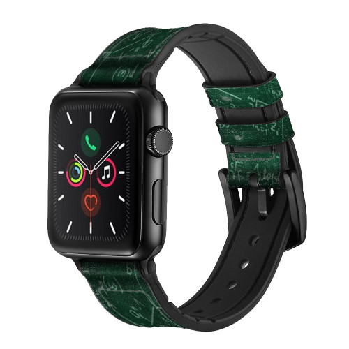 CA0606 数式フォーミュラグリーンボード Math Formula Greenboard レザーシリコンApple Watchバンド アップルウォッチ バンド