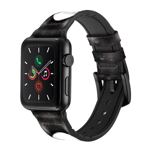 CA0629 陰陽記号 Yin Yang Symbol レザーシリコンApple Watchバンド アップルウォッチ バンド