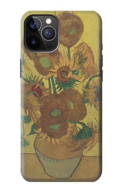 S0214 フィンセント・ファン・ゴッホ 15本のひまわり Van Gogh Vase Fifteen Sunflowers iPhone 12, iPhone 12 Pro バックケース、フリップケース・カバー