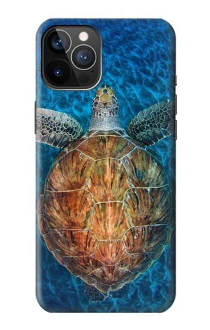 S1249 青い海亀 Blue Sea Turtle iPhone 12, iPhone 12 Pro バックケース、フリップケース・カバー