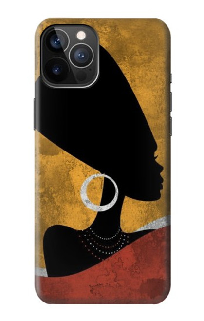 S3453 アフリカの女王ネフェルティティ African Queen Nefertiti Silhouette iPhone 12, iPhone 12 Pro バックケース、フリップケース・カバー