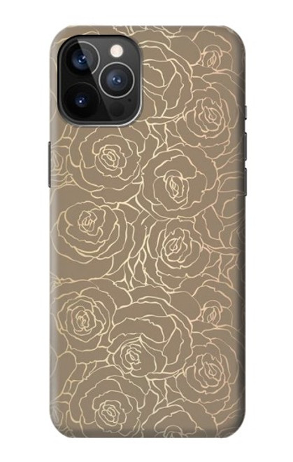 S3466 ゴールドローズ柄 Gold Rose Pattern iPhone 12, iPhone 12 Pro バックケース、フリップケース・カバー