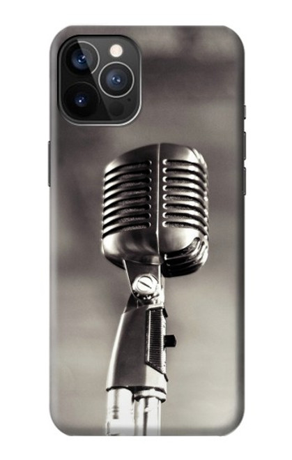 S3495 ヴィンテージのマイク Vintage Microphone iPhone 12, iPhone 12 Pro バックケース、フリップケース・カバー