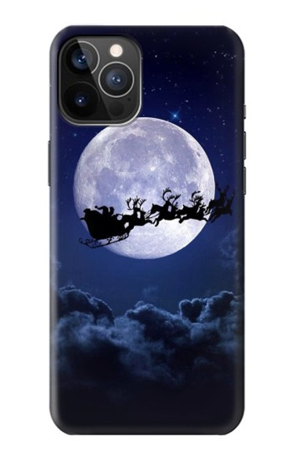 S3508 クリスマスサンタ Xmas Santa Moon iPhone 12, iPhone 12 Pro バックケース、フリップケース・カバー