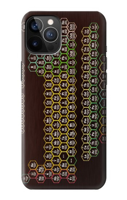 S3544 ネオンハニカム周期表 Neon Honeycomb Periodic Table iPhone 12, iPhone 12 Pro バックケース、フリップケース・カバー