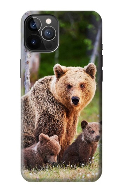 S3558 くまの家族 Bear Family iPhone 12, iPhone 12 Pro バックケース、フリップケース・カバー