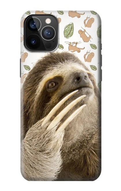 S3559 ナマケモノ Sloth Pattern iPhone 12, iPhone 12 Pro バックケース、フリップケース・カバー