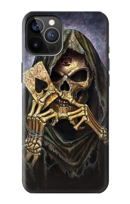 S3594 死神ポーカー Grim Reaper Wins Poker iPhone 12, iPhone 12 Pro バックケース、フリップケース・カバー