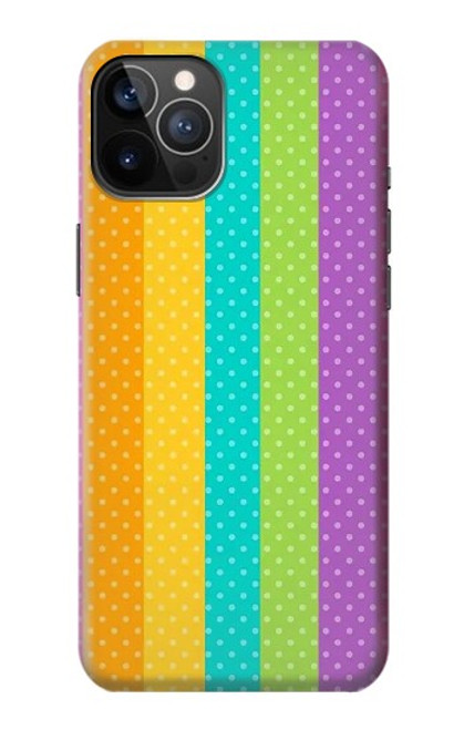 S3678 カラフルなレインボーバーティカル Colorful Rainbow Vertical iPhone 12, iPhone 12 Pro バックケース、フリップケース・カバー