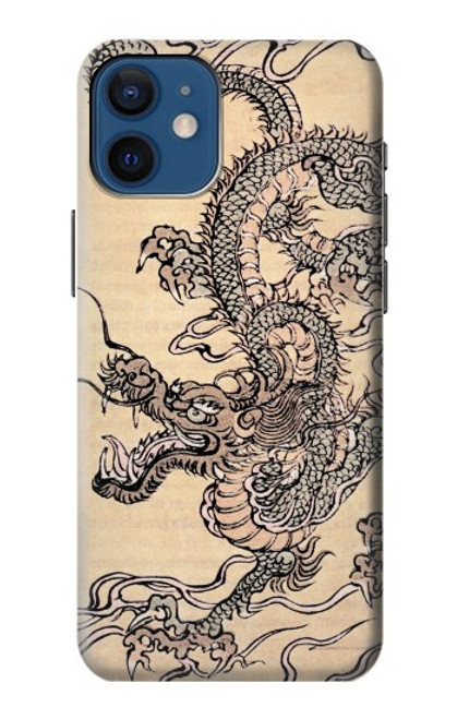 S0318 アンティークドラゴン Antique Dragon iPhone 12 mini バックケース、フリップケース・カバー