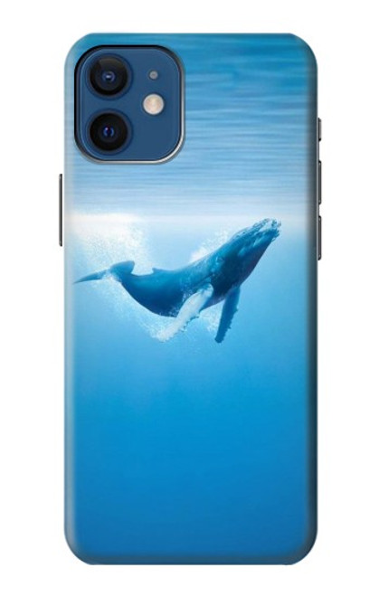 S0843 シロナガスクジラ Blue Whale iPhone 12 mini バックケース、フリップケース・カバー