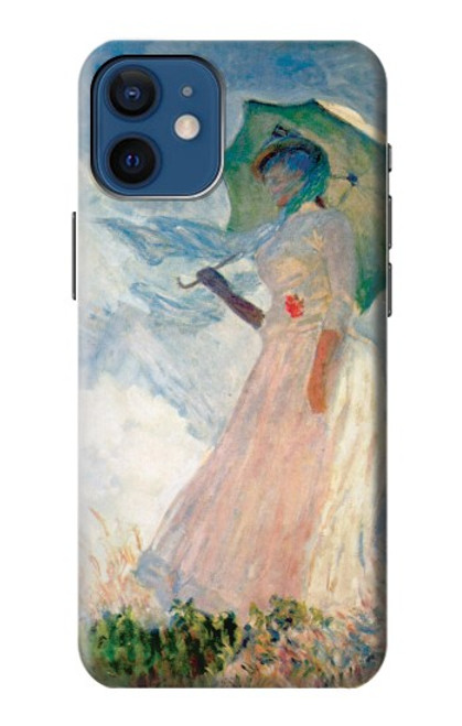 S0998 クロード・モネ 日傘を差す女 Claude Monet Woman with a Parasol iPhone 12 mini バックケース、フリップケース・カバー