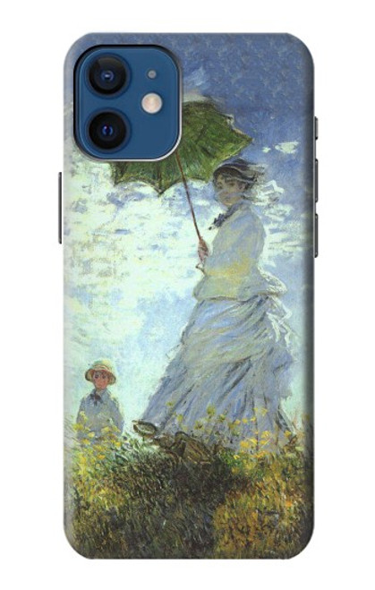 S2415 クロード・モネ パラソルを持つ女性 Claude Monet Woman with a Parasol iPhone 12 mini バックケース、フリップケース・カバー