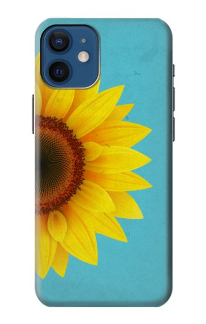 S3039 ひまわり Vintage Sunflower Blue iPhone 12 mini バックケース、フリップケース・カバー