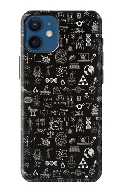 S3426 科学黒板 Blackboard Science iPhone 12 mini バックケース、フリップケース・カバー