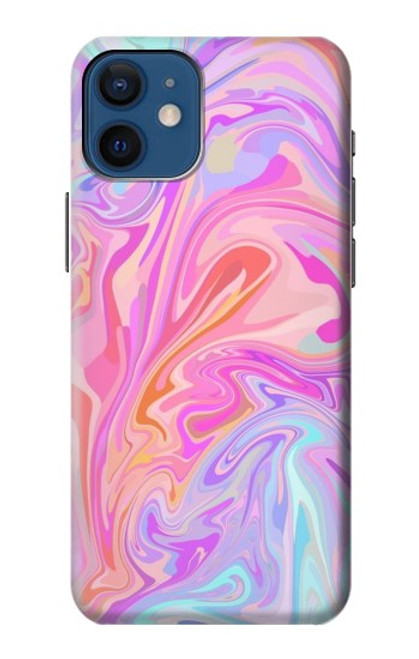 S3444 デジタルアートカラフルな液体 Digital Art Colorful Liquid iPhone 12 mini バックケース、フリップケース・カバー