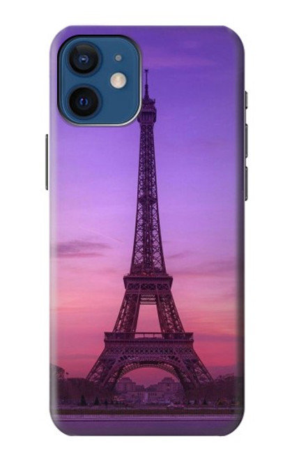S3447 エッフェルパリの夕日 Eiffel Paris Sunset iPhone 12 mini バックケース、フリップケース・カバー